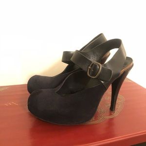 Pedro Garcia Black Suede Leather Heels